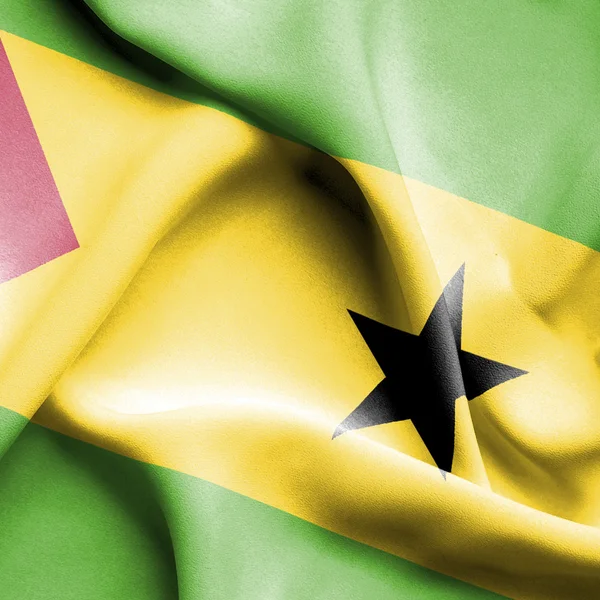 Sao Tome and Principe waving flag — Stock Photo, Image