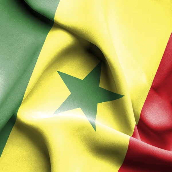 Senegal dalgalanan bayrak — Stok fotoğraf