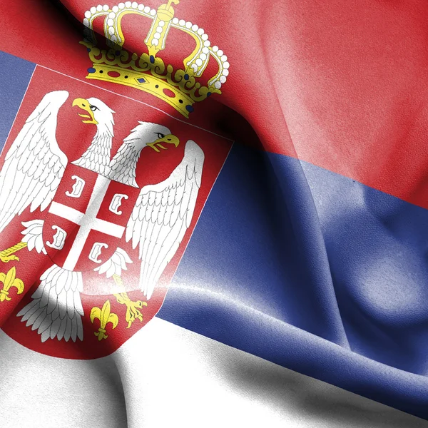 Serbia ondeando bandera — Foto de Stock