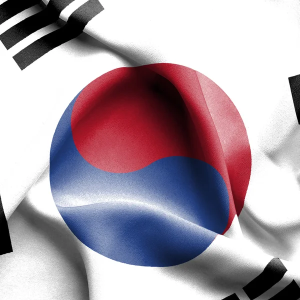 Korea Południowa macha flagą — Zdjęcie stockowe