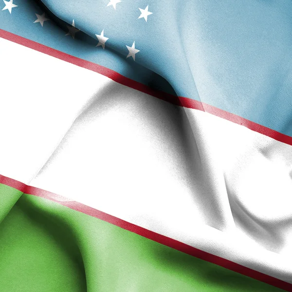 Κυματίζει σημαία του Ουζμπεκιστάν — Φωτογραφία Αρχείου