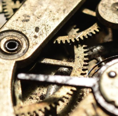 Makro eski saat mekanizması vurdu