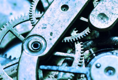 Makro eski saat mekanizması vurdu