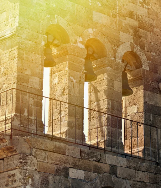 Church bells from traditional church at Bochali area of Zakyntho — Stock Photo, Image