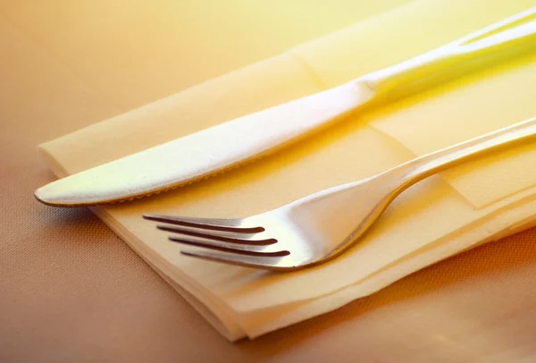 Tenedor y cuchillo mesa restaurante conjunto — Foto de Stock