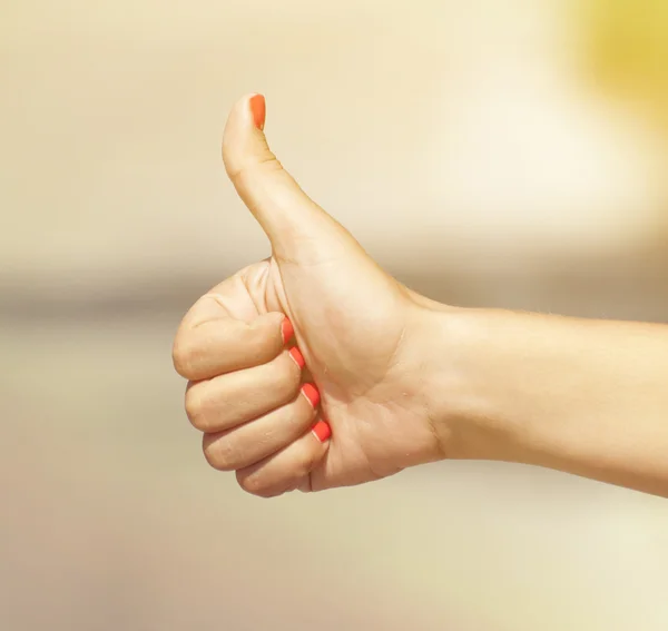 Vrouw hand liften — Stockfoto