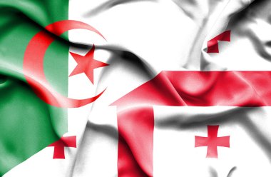 Gürcistan ve Cezayir bayrağı sallayarak