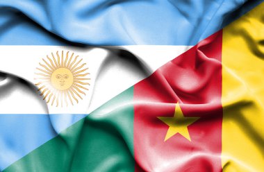 Kamerun ve Arjantin bayrağı sallayarak