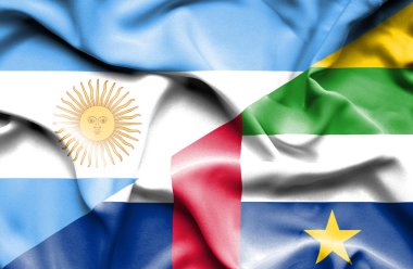 Orta Afrika Cumhuriyeti ve Arjantin bayrağı sallayarak