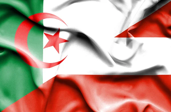 Waving flag of Austria and Algeria — Stock Photo, Image