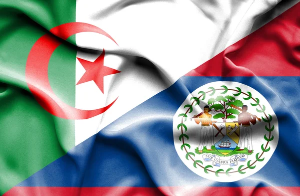 Bandera ondeante de Belice y Argelia — Foto de Stock