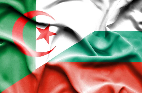 Waving flag of Bulgaria and Algeria — Stock Photo, Image