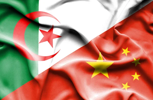 Machać flaga Chin i Algierii — Zdjęcie stockowe