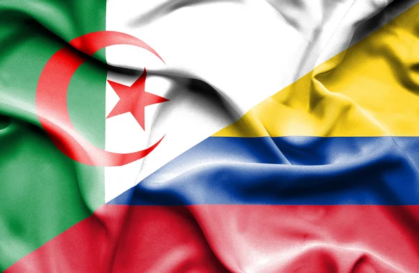 Bandera ondeante de Colombia y Argelia —  Fotos de Stock