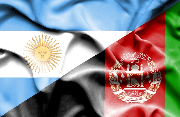 Machać flaga Afganistanu i Argentyna — Zdjęcie stockowe