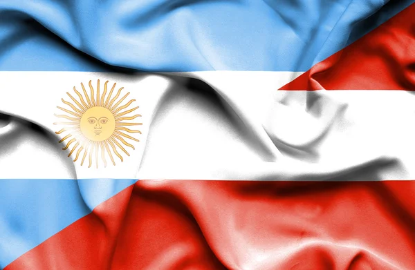 Sventolando bandiera di Austria e Argentina — Foto Stock
