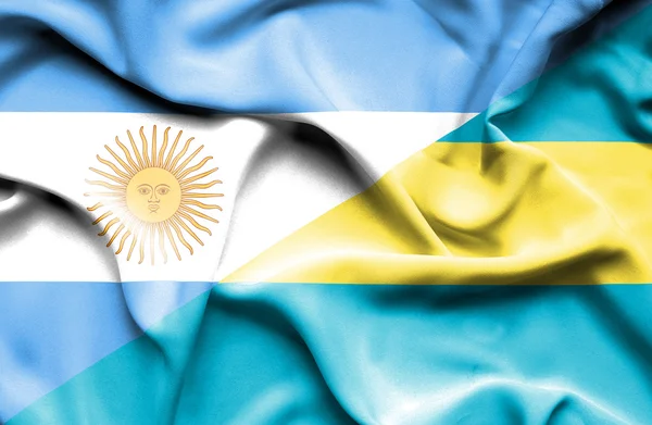 Bandeira acenando de Bahamas e Argentina — Fotografia de Stock