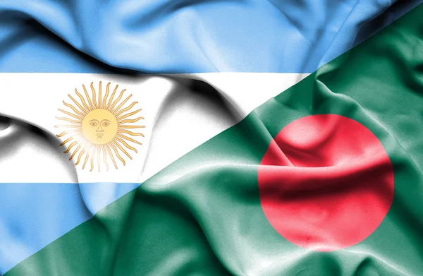 Machać flaga Bangladeszu i Argentyna — Zdjęcie stockowe
