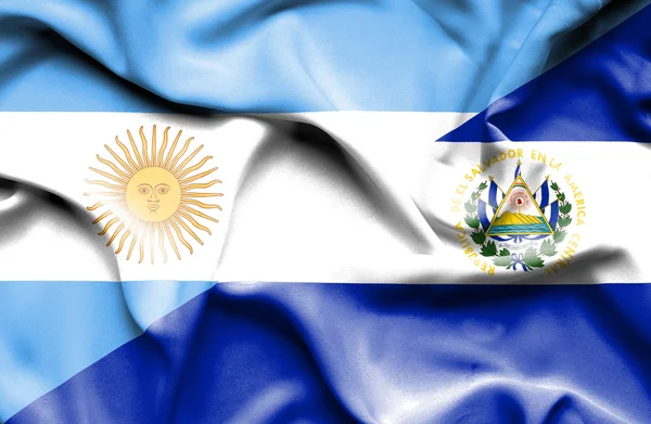 Bandera ondeante de El Salvador y Argentina —  Fotos de Stock