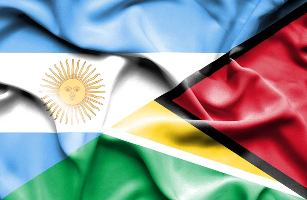 ガイアナ、アルゼンチンの旗を振っています。 — ストック写真