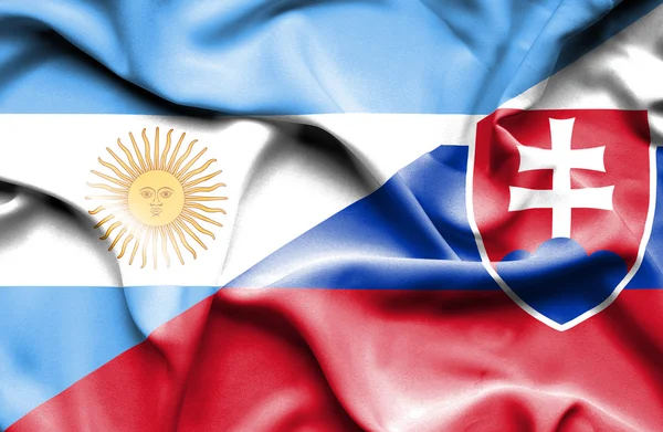 Bandeira acenando de Eslováquia e Argentina — Fotografia de Stock