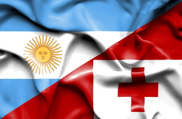 Bandera ondeante de Tonga y Argentina —  Fotos de Stock