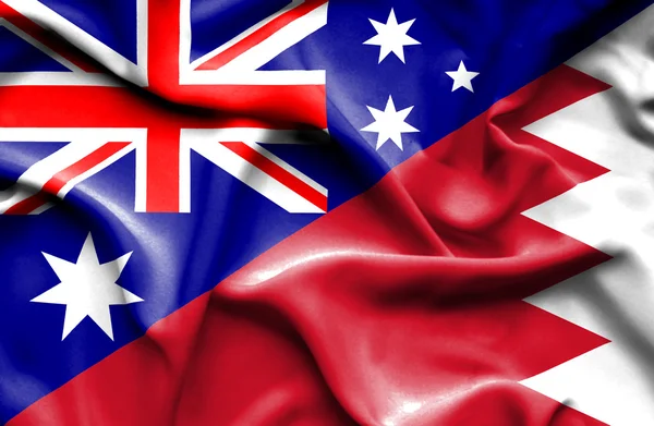 バーレーンやオーストラリアの旗を振っています。 — ストック写真