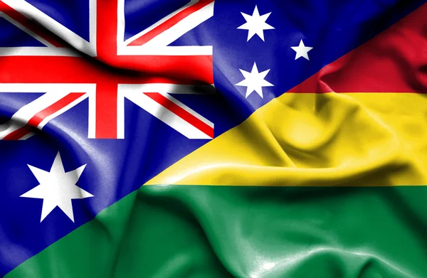 Bandeira acenando da Bolívia e Austrália — Fotografia de Stock