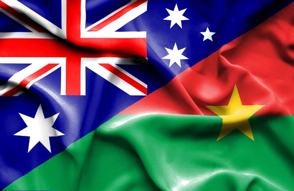 Bandeira acenando de Burkina Faso e Austrália — Fotografia de Stock