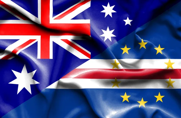 Flagge schwenkend von cape verde und australien — Stockfoto