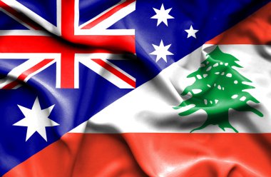 Lübnan ve Avustralya bayrağı sallayarak