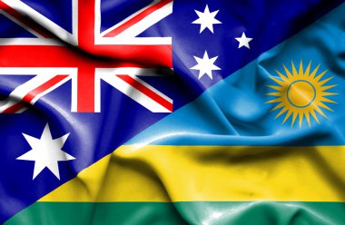 Ruanda ve Avustralya bayrağı sallayarak