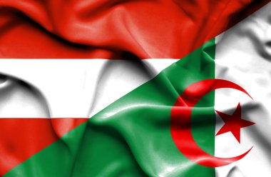 Cezayir ve Avusturya bayrağı sallayarak