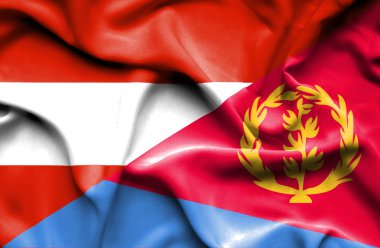 Eritre ve Avusturya bayrağı sallayarak