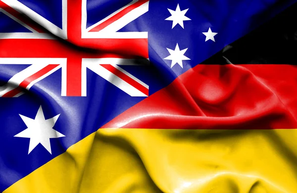 Bandeira acenando da Alemanha e Austrália — Fotografia de Stock