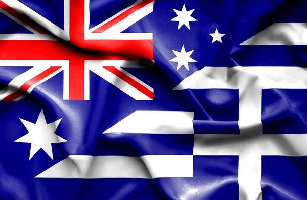 Bandeira acenando da Grécia e Austrália — Fotografia de Stock