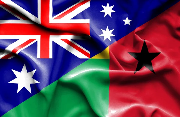 Drapelul Guineei Bissau și Australiei — Fotografie, imagine de stoc
