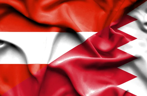 Wapperende vlag van Bahrein en Oostenrijk — Stockfoto