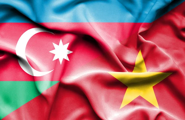 Bandera ondeante de Vietnam y Azerbaiyán —  Fotos de Stock