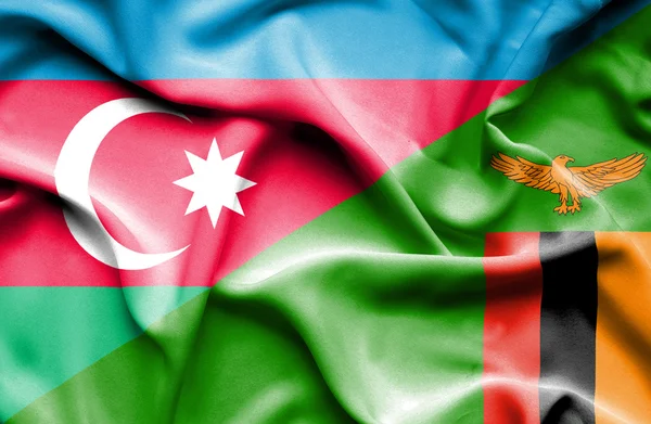 Bandera ondeante de Zimbabue y Azerbaiyán —  Fotos de Stock