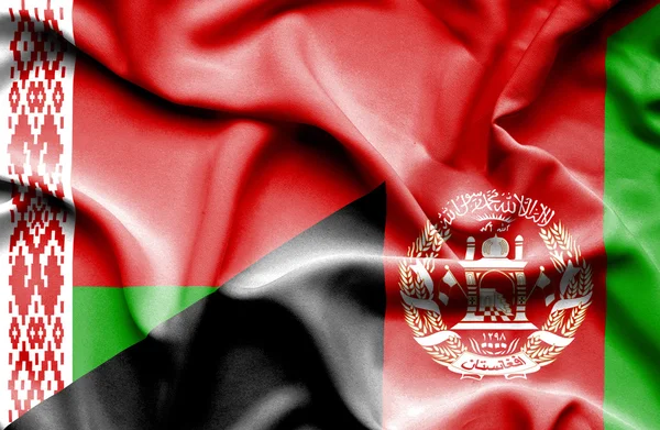 Afghanistan och Vitryssland viftande flagga — Stockfoto