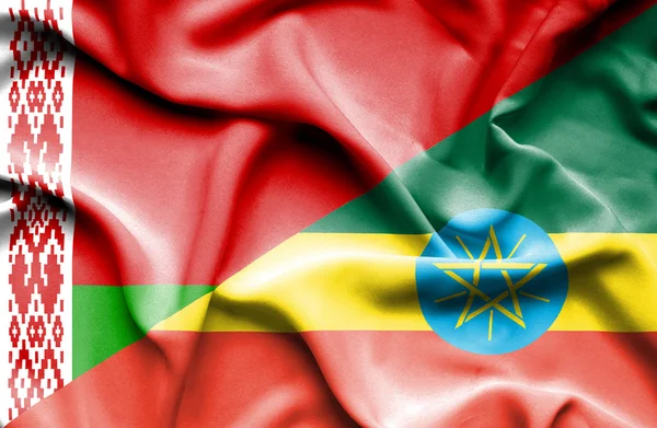 Флаг Эфиопии и Белоруссии — стоковое фото