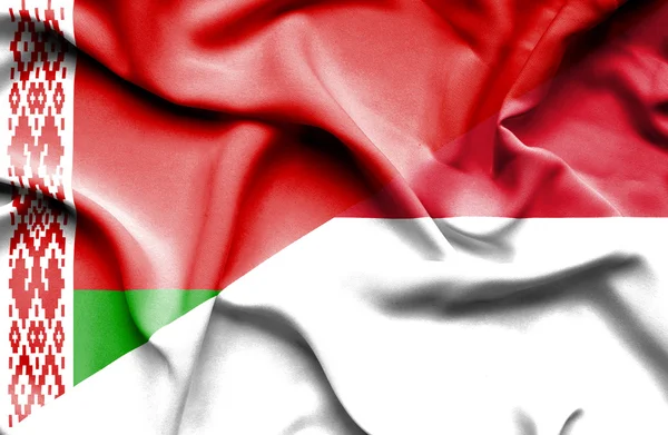 Флаг Индонезии и Белоруссии — стоковое фото