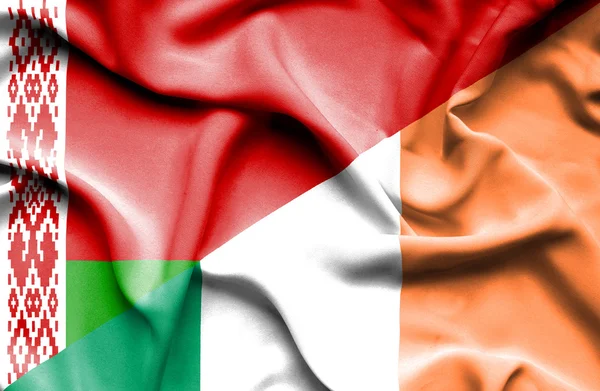 Bandera ondeante de Irlanda y Bielorrusia —  Fotos de Stock