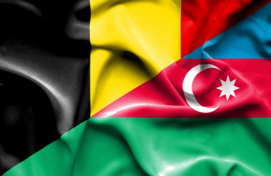 Azerbajan ve Belçika bayrağı sallayarak 
