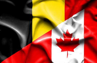 Kanada ve Belçika bayrağı sallayarak