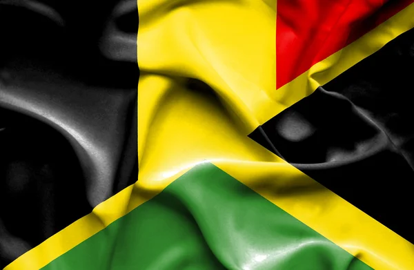Viftande flagga Jamaica och Belgien — Stockfoto