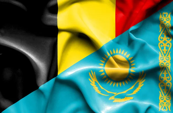 Drapeau de Kazakhstan Belgique — Photo