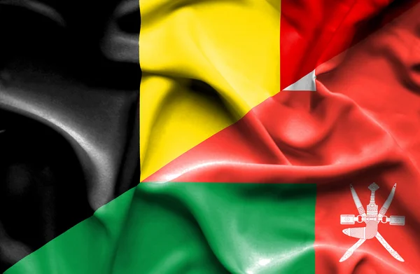 Bandera de Omán y Bélgica — Foto de Stock