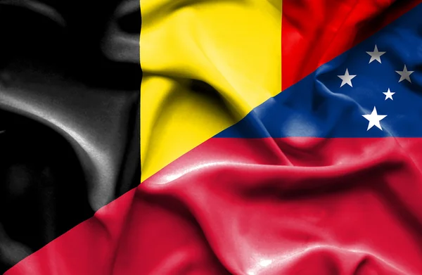 Machać Flaga Samoa i Belgia — Zdjęcie stockowe